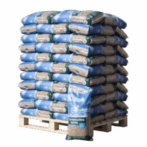 Granulés de bois EO2 – Palette 66 sacs 15 kg – 100 % résineux français – DIN Plus