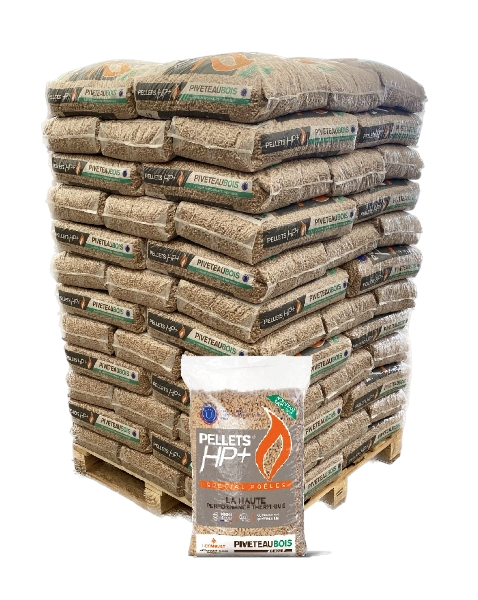 Granulés de bois PIVETEAU – Palette 72 sacs 15 kg – 100 % résineux français