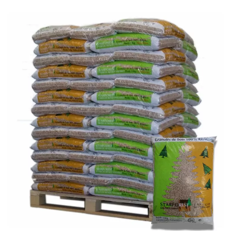 Pellets STARFOREST – Haute qualité – Palette de 70 sacs de 15 kg